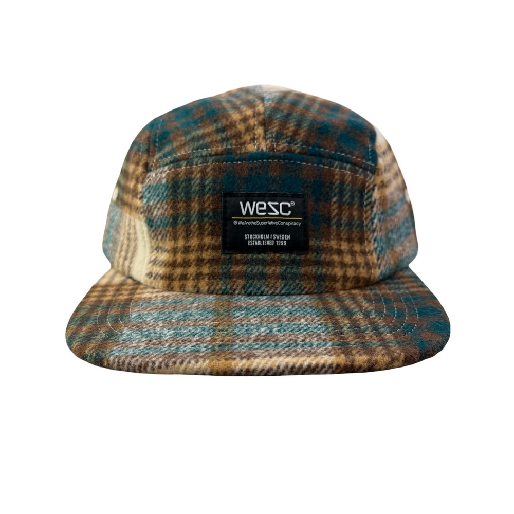 WESC We Are the Superlative Conspiracy 5 panel camper tweed Swedish hat
